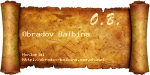 Obradov Balbina névjegykártya